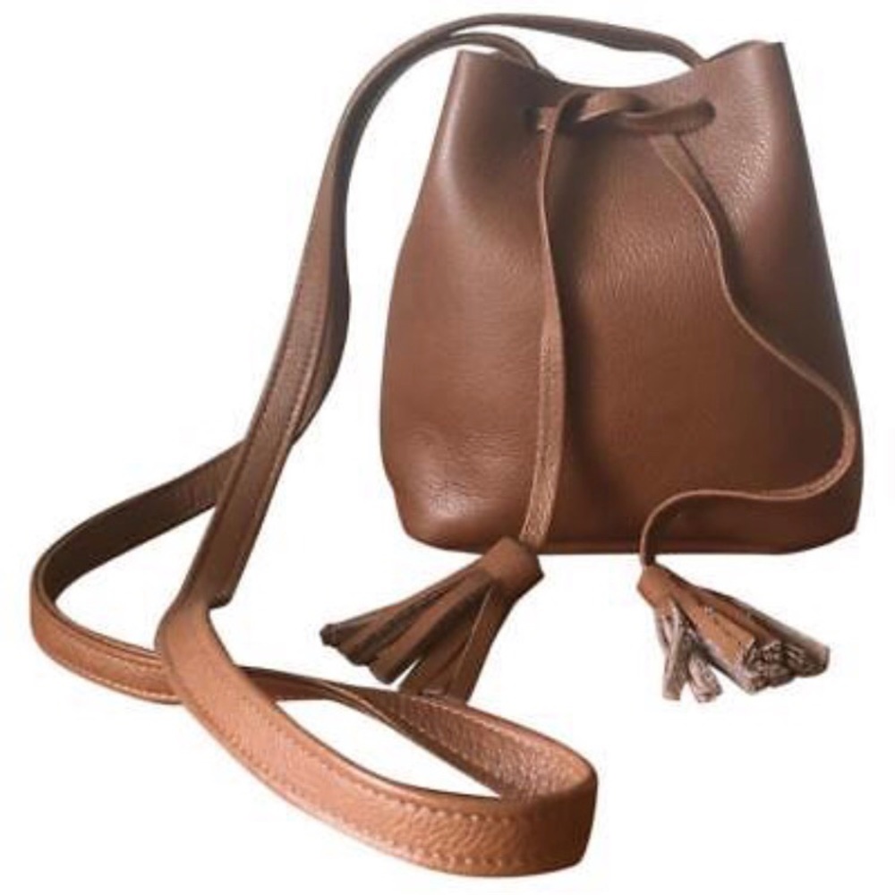 SOLD Shaffer pebbled leather drawstring bag